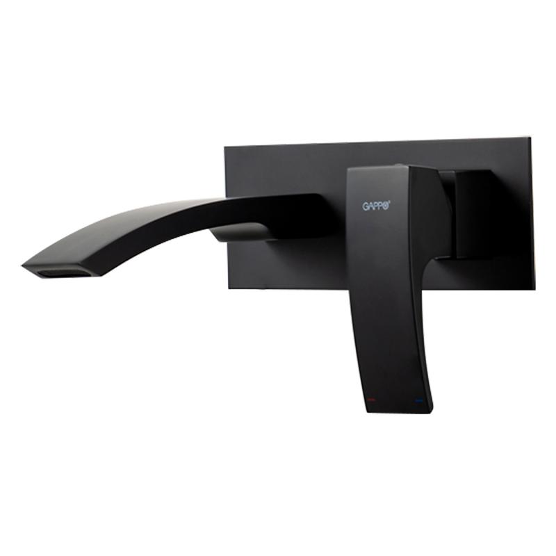Смеситель скрытого монтажа для умывальника Gappo G1007-26, чёрный