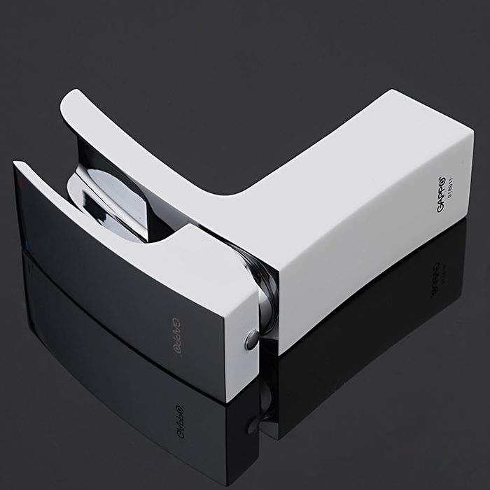 Смеситель для умывальника Gappo G1007-30, хром/белый — изображение 6