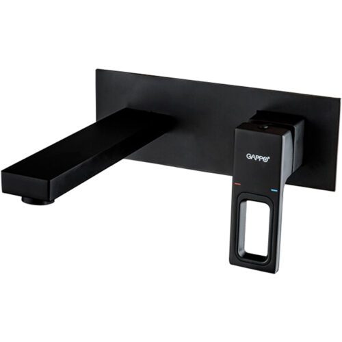 Смеситель скрытого монтажа для умывальника Gappo G1017-16, чёрный