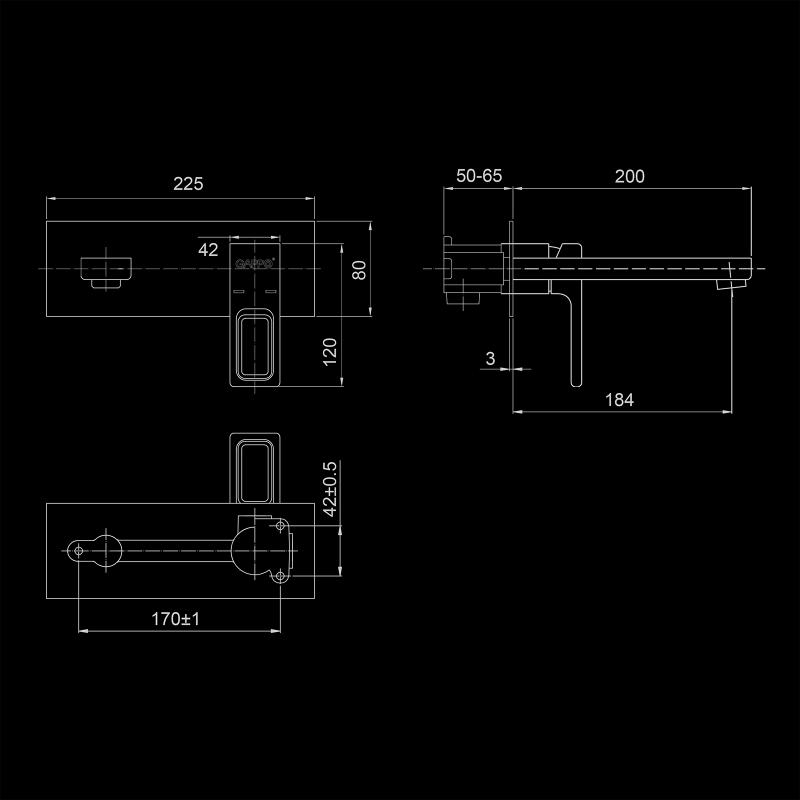 Смеситель скрытого монтажа для умывальника Gappo G1017-10 — изображение 2