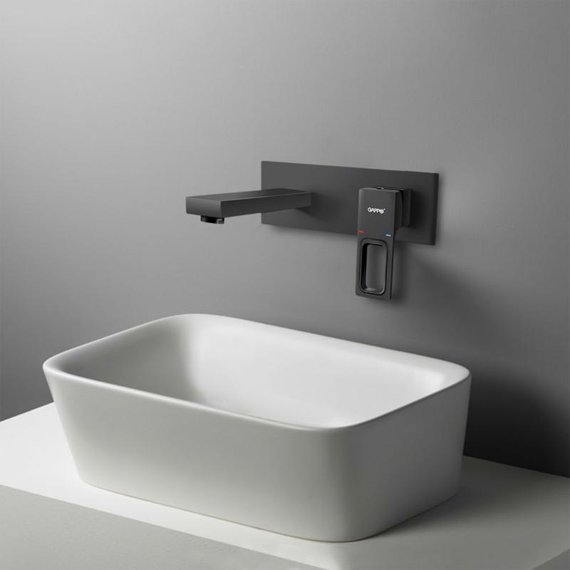 Смеситель скрытого монтажа для умывальника Gappo G1017-16, чёрный — изображение 3