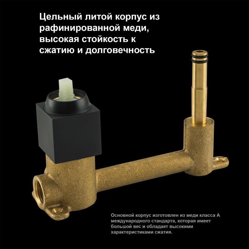 Смеситель скрытого монтажа для умывальника Gappo G1017-16, чёрный — изображение 7