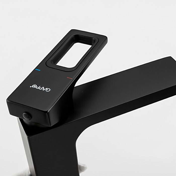 Смеситель для умывальника Gappo G1017-6, чёрный — изображение 3