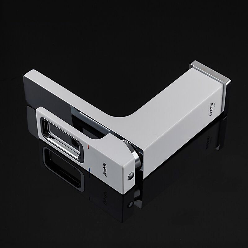 Смеситель для умывальника Gappo G1017-8, белый/хром — изображение 4