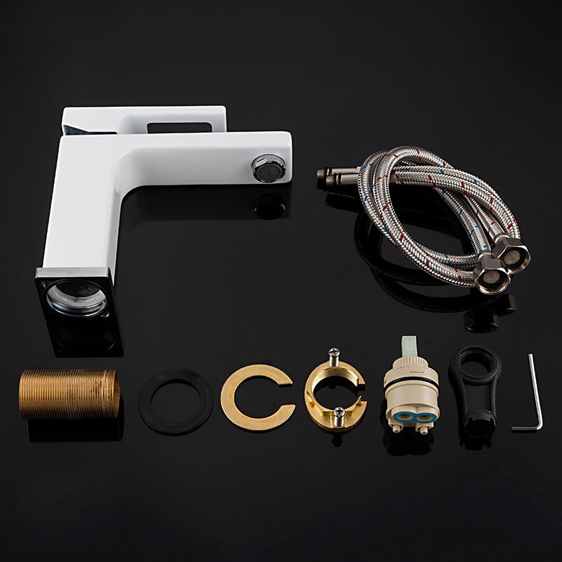 Смеситель для умывальника Gappo G1017-8, белый/хром — изображение 7