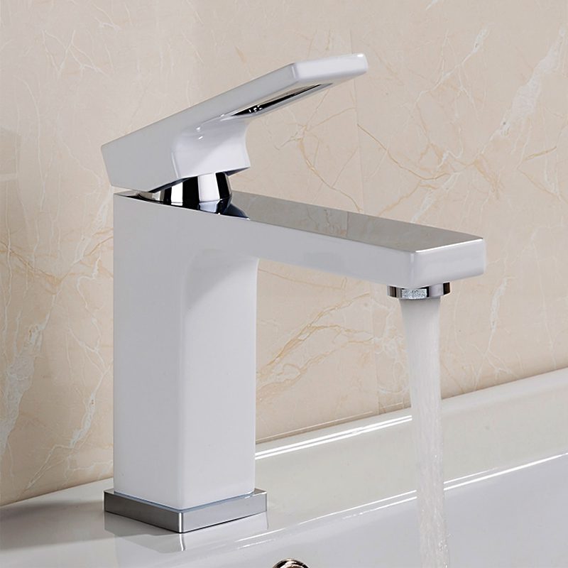 Смеситель для умывальника Gappo G1017-8, белый/хром — изображение 9