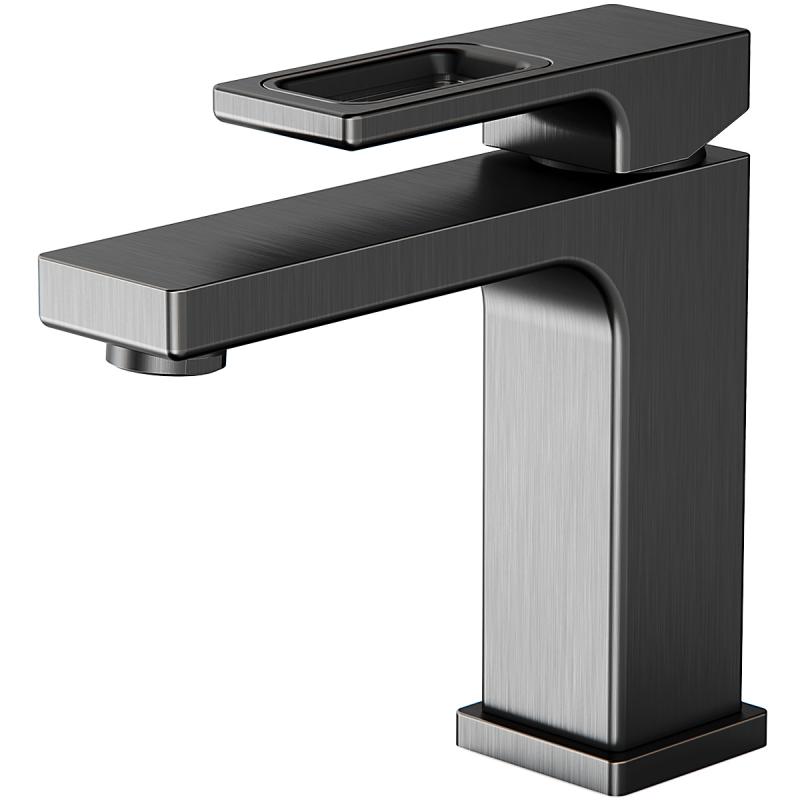 Смеситель для умывальника Gappo G1017-9, оружейная сталь