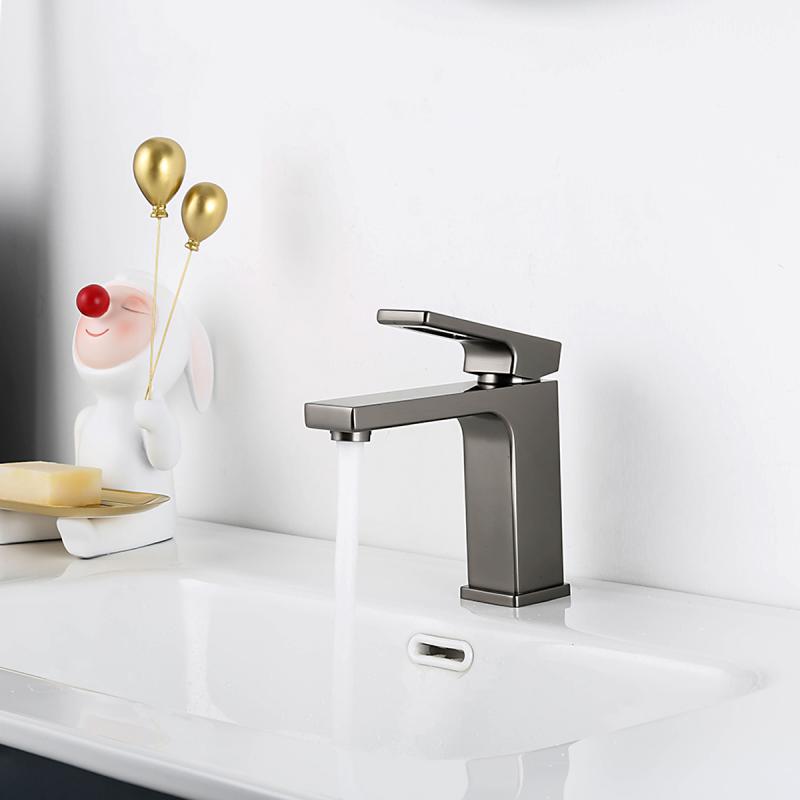 Смеситель для умывальника Gappo G1017-9, оружейная сталь — изображение 10