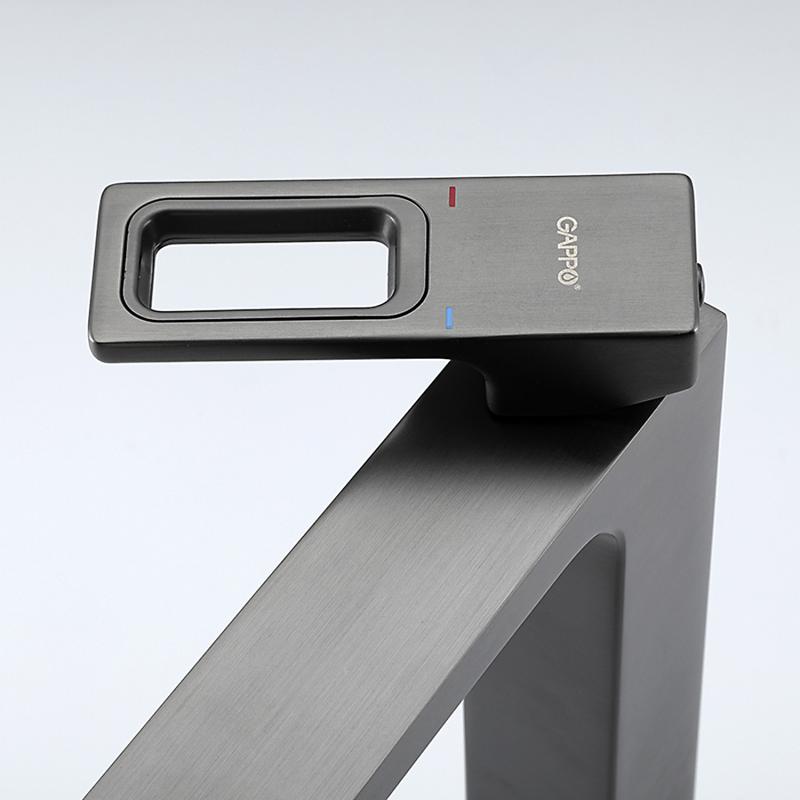 Смеситель для умывальника Gappo G1017-92, оружейная сталь — изображение 3