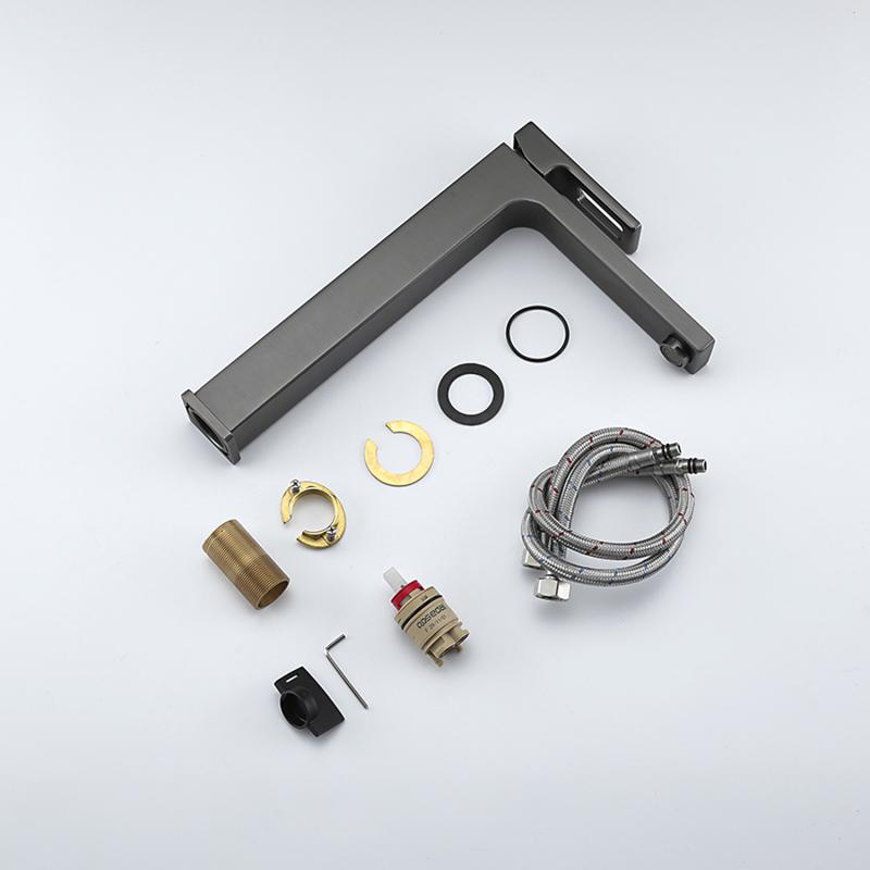 Смеситель для умывальника Gappo G1017-92, оружейная сталь — изображение 5