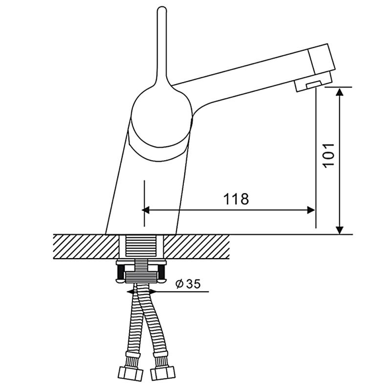 Смеситель для умывальника с душевой лейкой Gappo G1204 — изображение 2