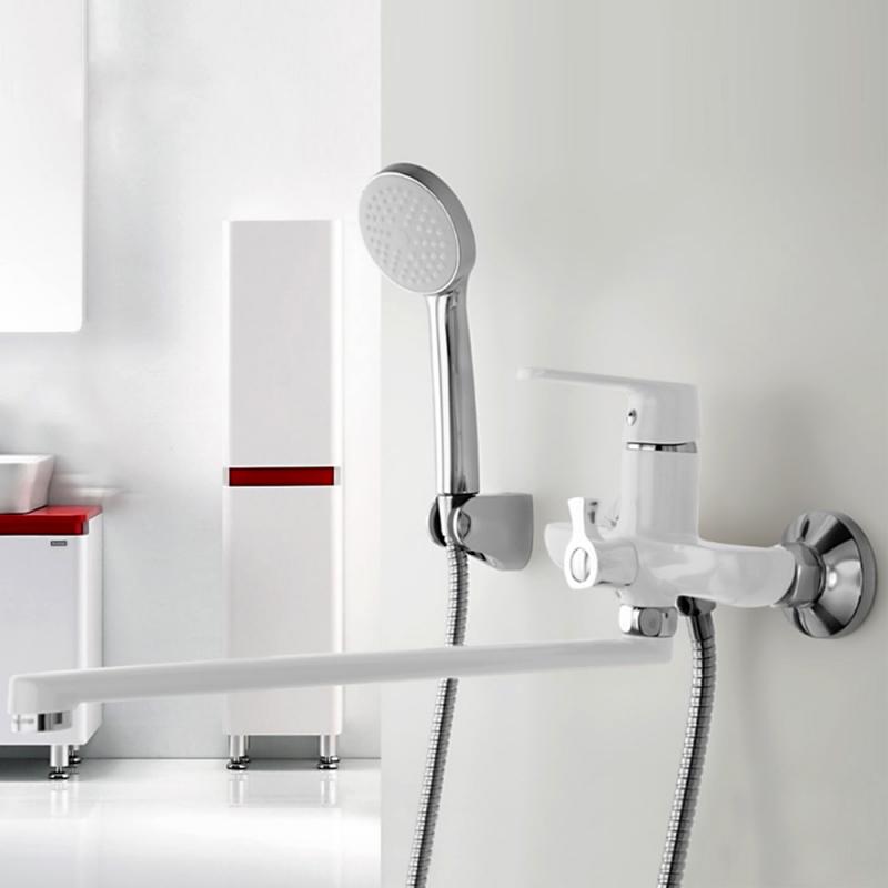 Смеситель для ванны Frap F2231, белый/хром — изображение 9