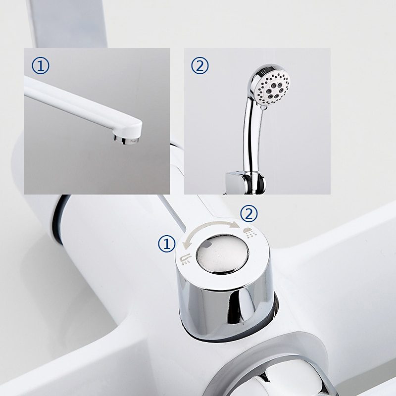 Смеситель для ванны Frap F2241, белый/хром — изображение 9