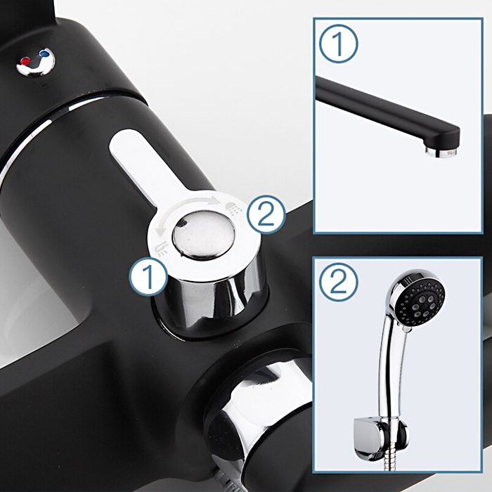 Смеситель для ванны Frap F2242, чёрный/хром — изображение 8