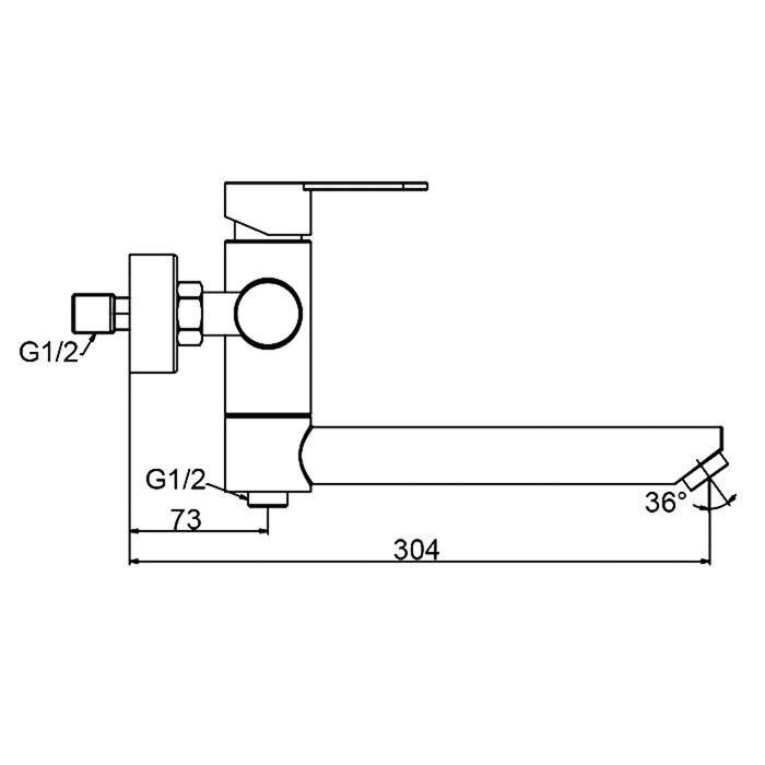 Смеситель для ванны Frap F32801-6, чёрный — изображение 2