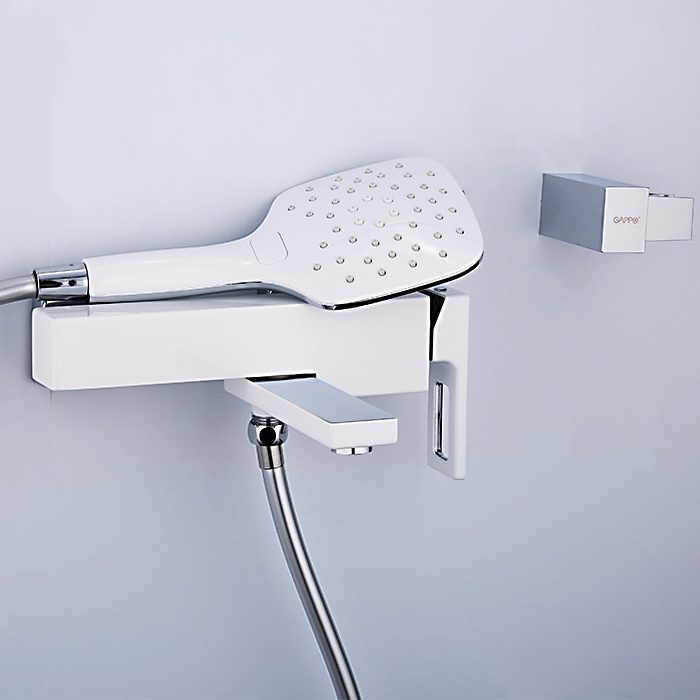 Смеситель для ванны Gappo G3217-8, белый/хром — изображение 11
