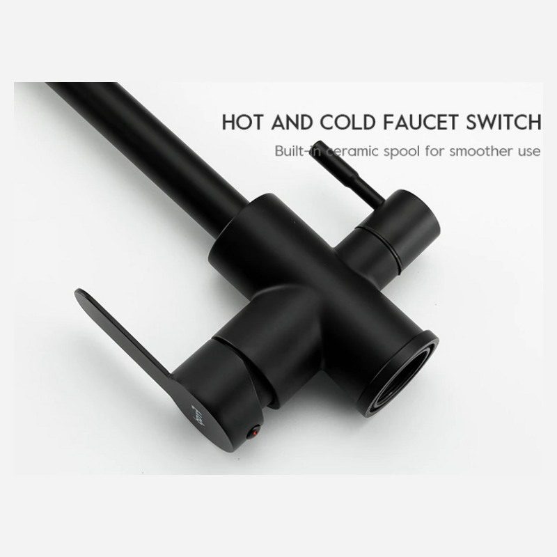 Смеситель для кухни под фильтр Frap F43801-6, чёрный — изображение 6