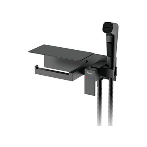 Смеситель скрытого монтажа для гигиенического душа Frap F2076-6, чёрный