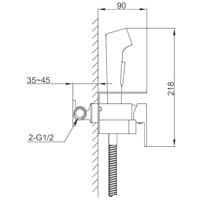 Смеситель скрытого монтажа для гигиенического душа Frap F2076-9, оружейная сталь — изображение 2