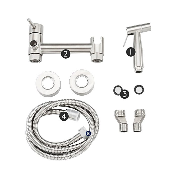 Смеситель для гигиенического душа Frap F7503-5, сатин — изображение 6