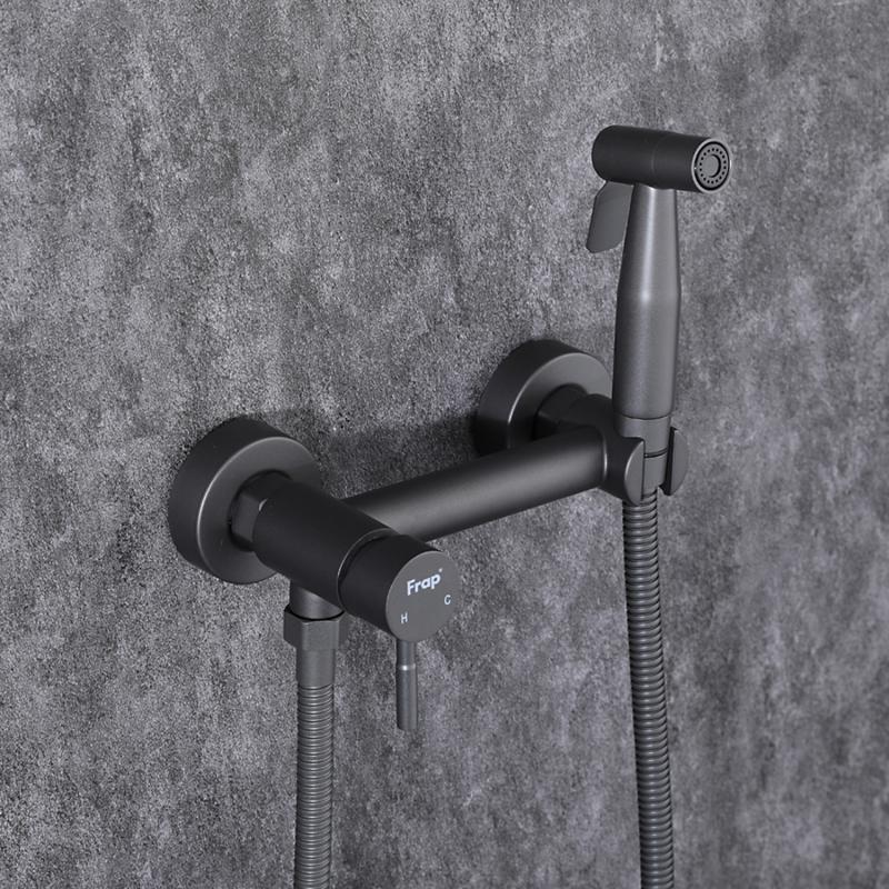 Смеситель для гигиенического душа Frap F7503-9, оружейная сталь — изображение 12