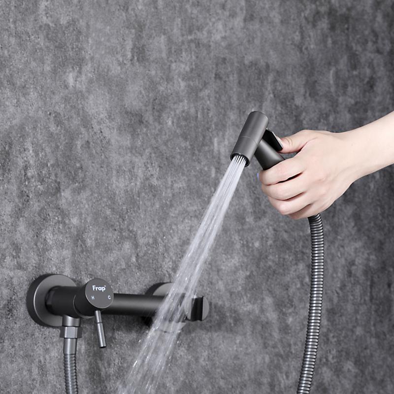 Смеситель для гигиенического душа Frap F7503-9, оружейная сталь — изображение 13