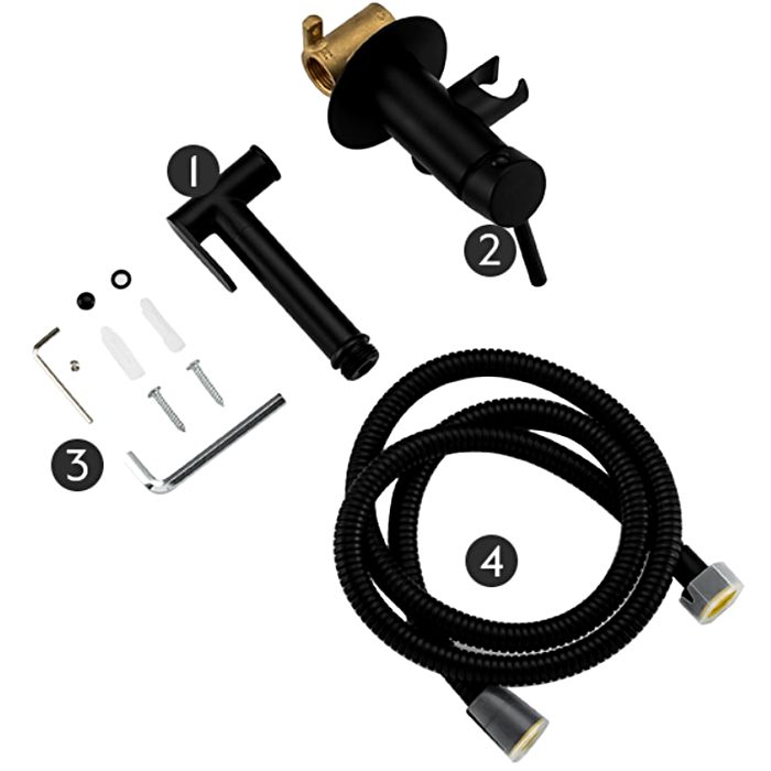 Смеситель скрытого монтажа для гигиенического душа Frap F7505-6, чёрный — изображение 7