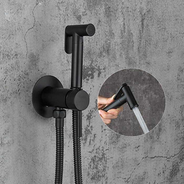 Смеситель скрытого монтажа для гигиенического душа Frap F7505-6, чёрный — изображение 9