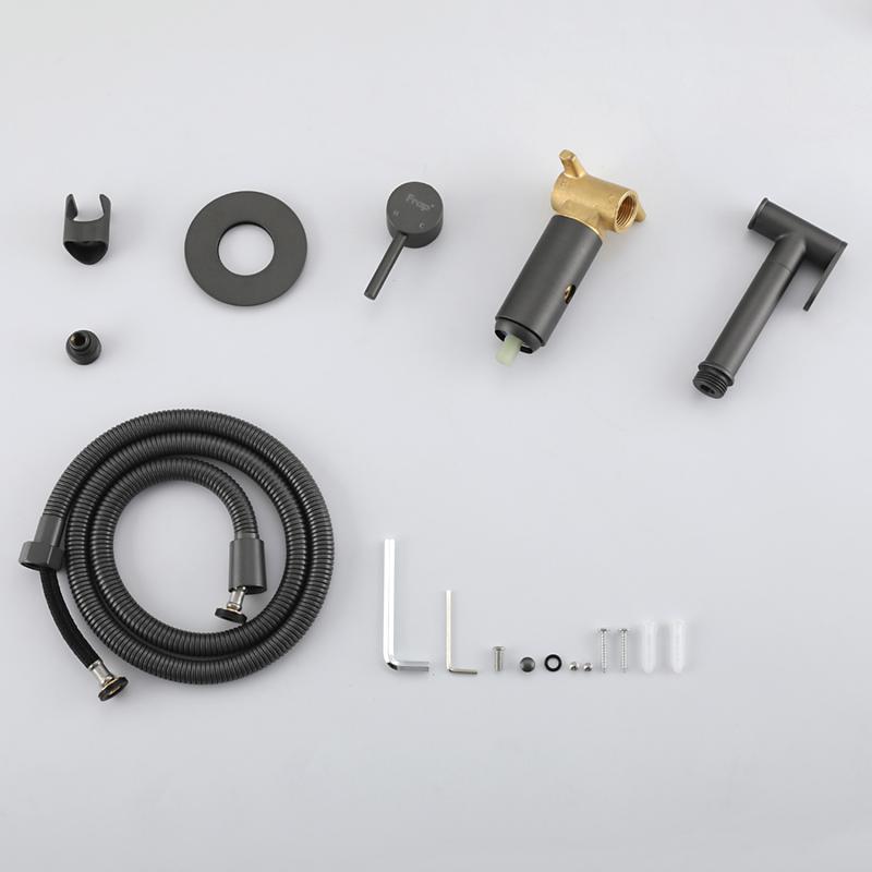 Смеситель скрытого монтажа для гигиенического душа Frap F7505-9, оружейная сталь — изображение 7