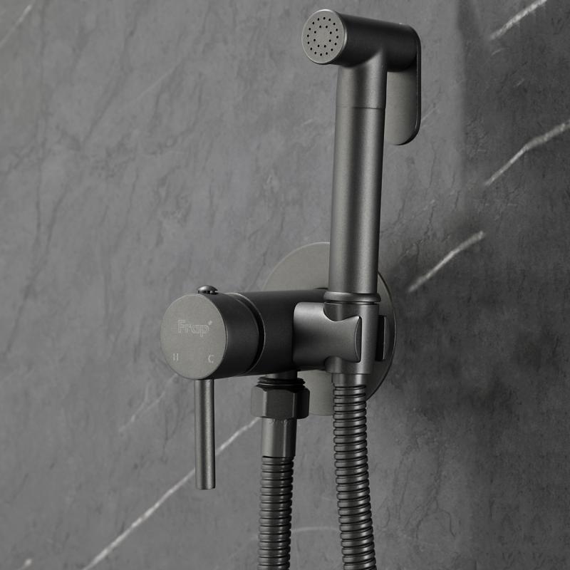 Смеситель скрытого монтажа для гигиенического душа Frap F7505-9, оружейная сталь — изображение 8