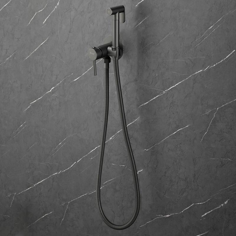 Смеситель скрытого монтажа для гигиенического душа Frap F7505-9, оружейная сталь — изображение 11