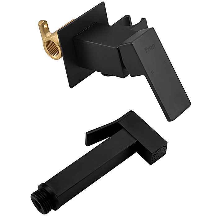 Смеситель скрытого монтажа для гигиенического душа Frap F7506-6, чёрный — изображение 3