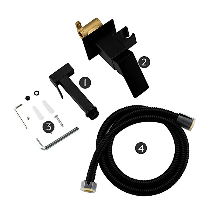 Смеситель скрытого монтажа для гигиенического душа Frap F7506-6, чёрный — изображение 8