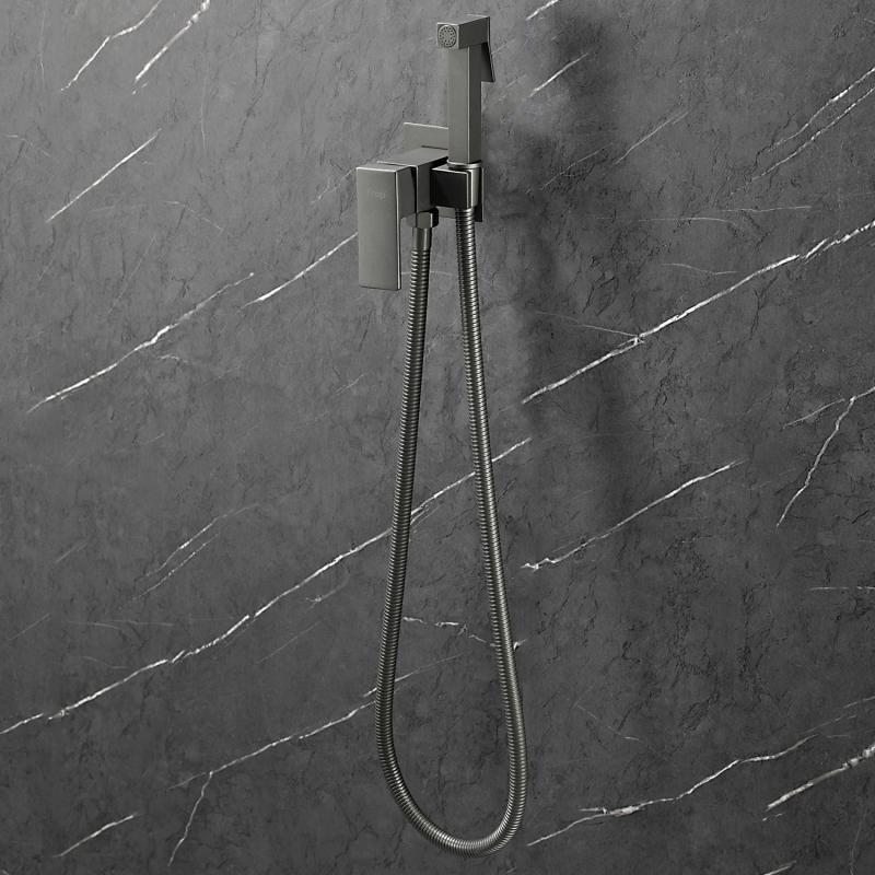 Смеситель скрытого монтажа для гигиенического душа Frap F7506-9, оружейная сталь — изображение 10