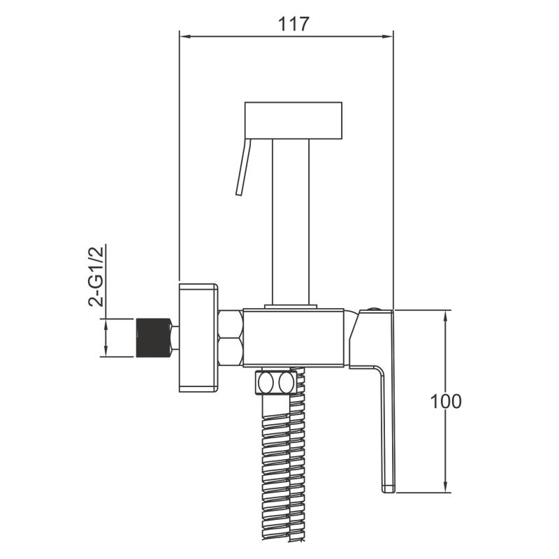 Смеситель для гигенического душа Gappo G2017-9, оружейная сталь — изображение 2