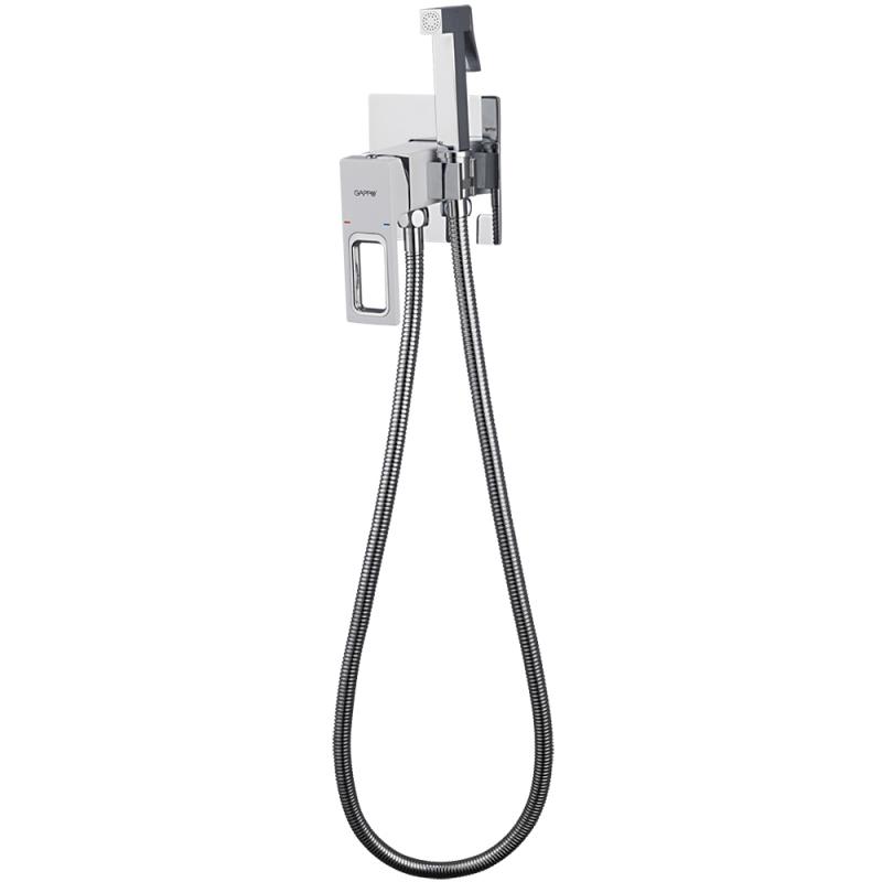 Смеситель скрытого монтажа для гигиенического душа Gappo G7217-8, хром/белый