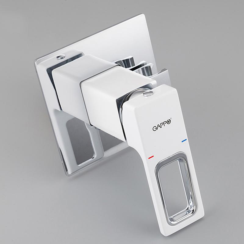 Смеситель скрытого монтажа для гигиенического душа Gappo G7217-8, хром/белый — изображение 4