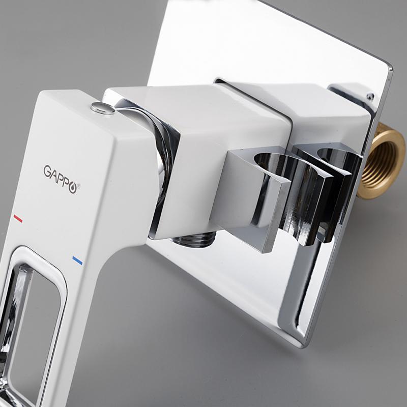 Смеситель скрытого монтажа для гигиенического душа Gappo G7217-8, хром/белый — изображение 5