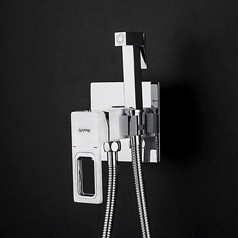 Смеситель скрытого монтажа для гигиенического душа Gappo G7217-8, хром/белый — изображение 11