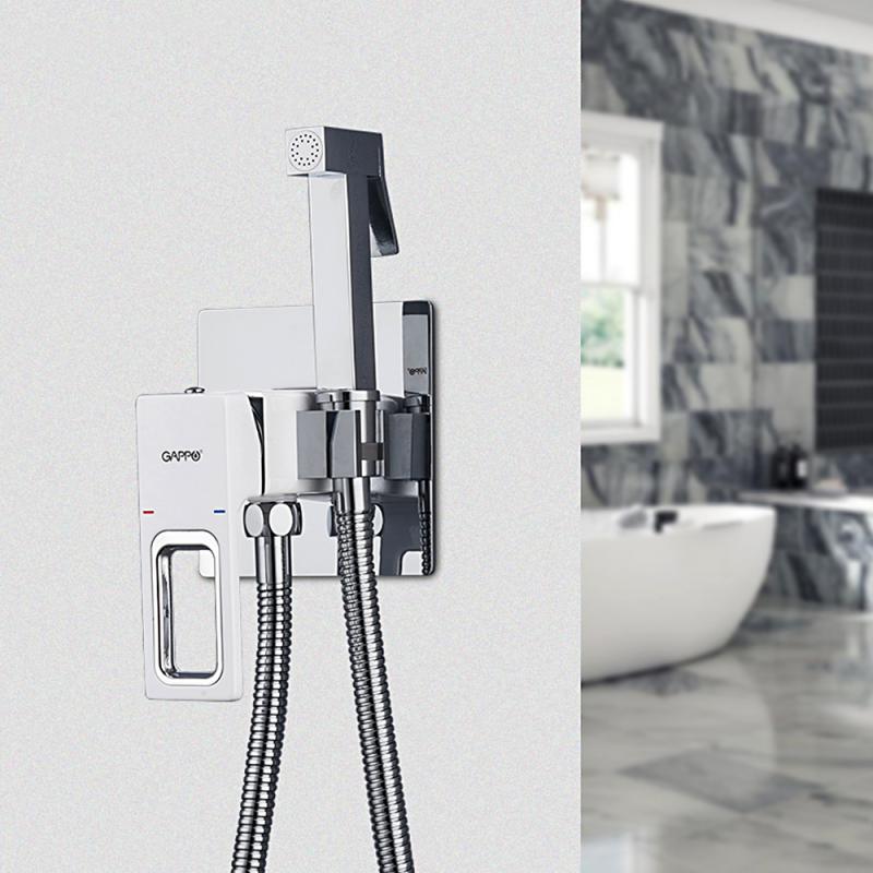 Смеситель скрытого монтажа для гигиенического душа Gappo G7217-8, хром/белый — изображение 13