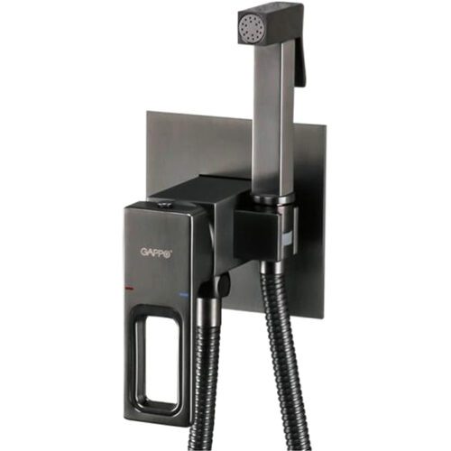 Смеситель скрытого монтажа для гигиенического душа Gappo G7217-9, оружейная сталь