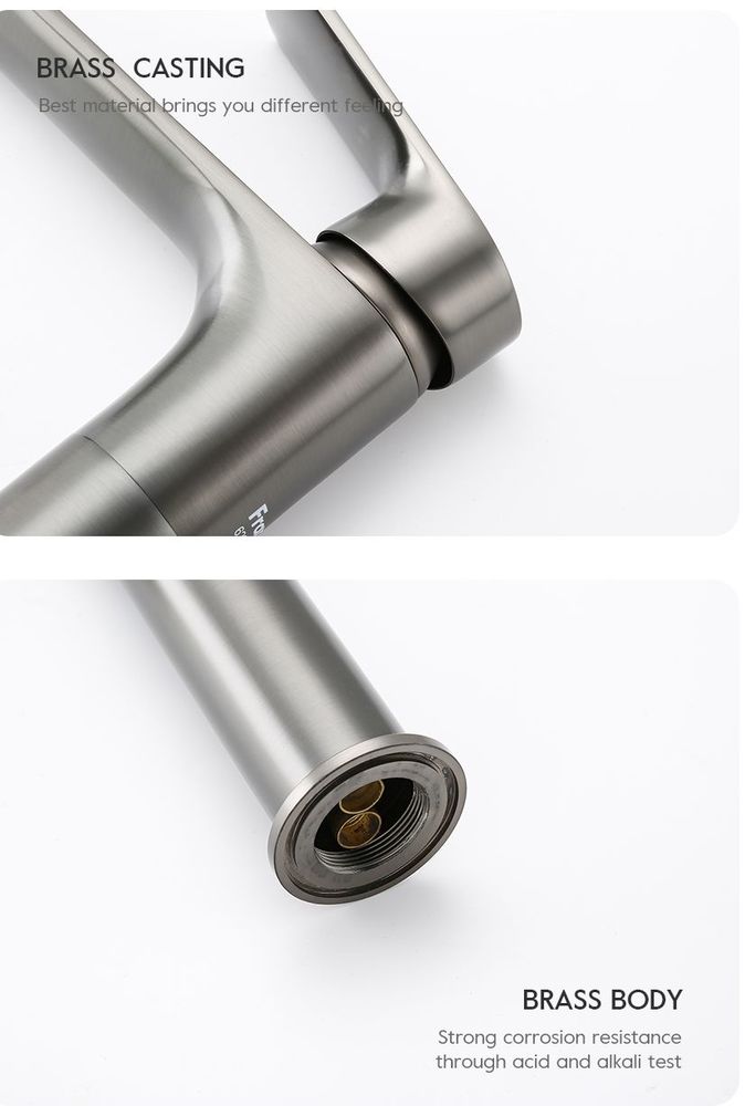 Смеситель для умывальника Frap F1071-29, оружейная сталь — изображение 5