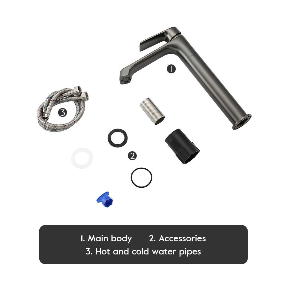 Смеситель для умывальника Frap F1071-29, оружейная сталь — изображение 6
