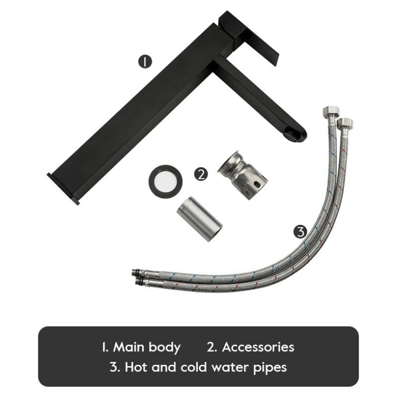 Смеситель для умывальника Frap F10802-62, чёрный — изображение 7