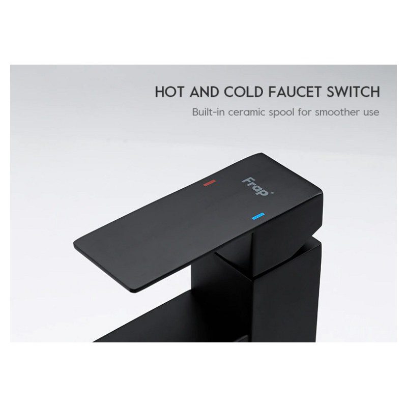 Смеситель для умывальника Frap F10802-62, чёрный — изображение 5