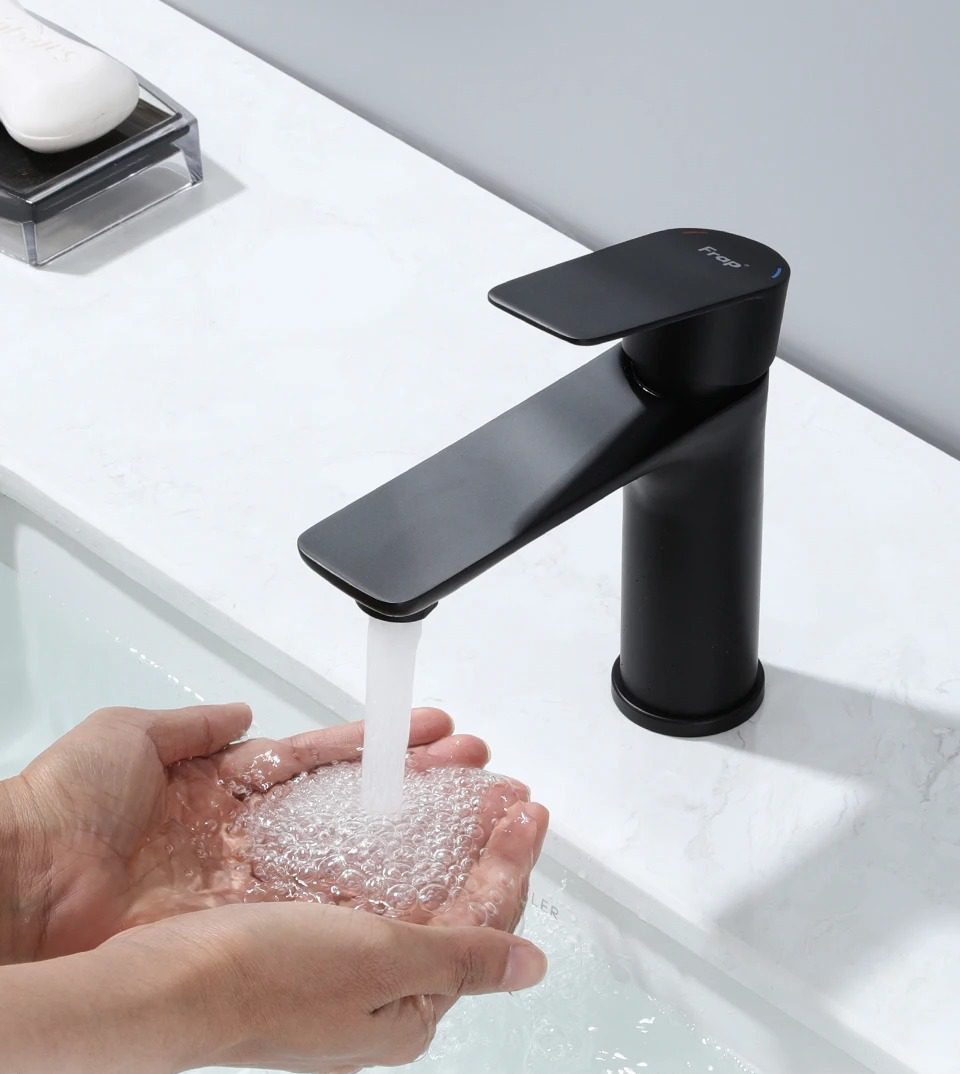 Смеситель для умывальника Frap F10806-6, чёрный — изображение 4