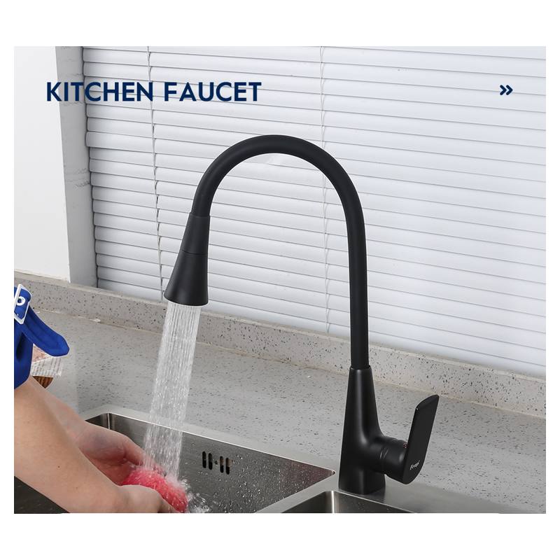 Смеситель для кухни с гибким изливом Frap F4471-6, чёрный — изображение 3