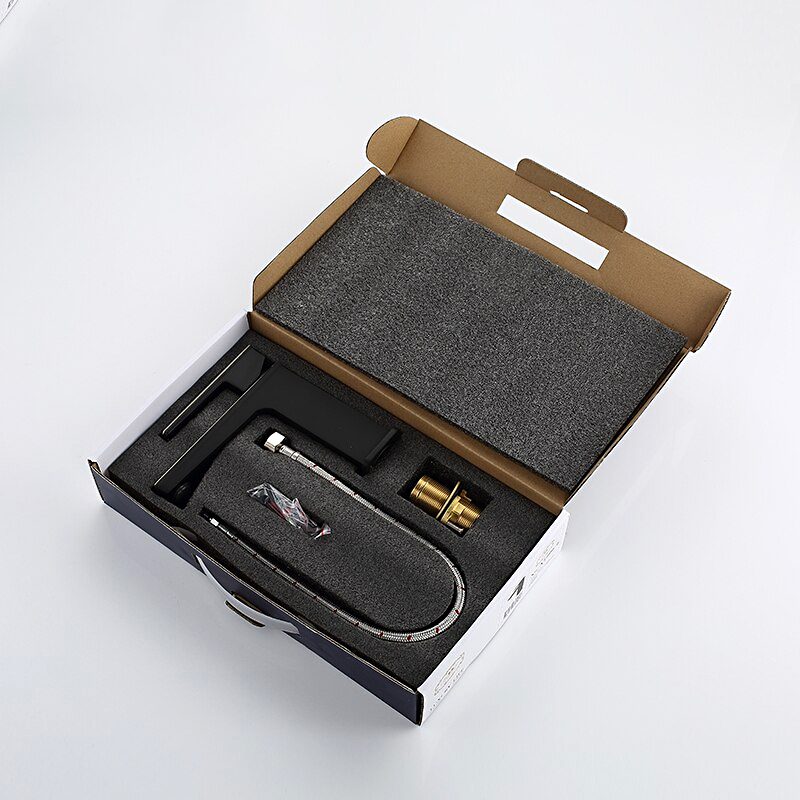 Смеситель для умывальника Faop A1006-6, чёрный/золото — изображение 9