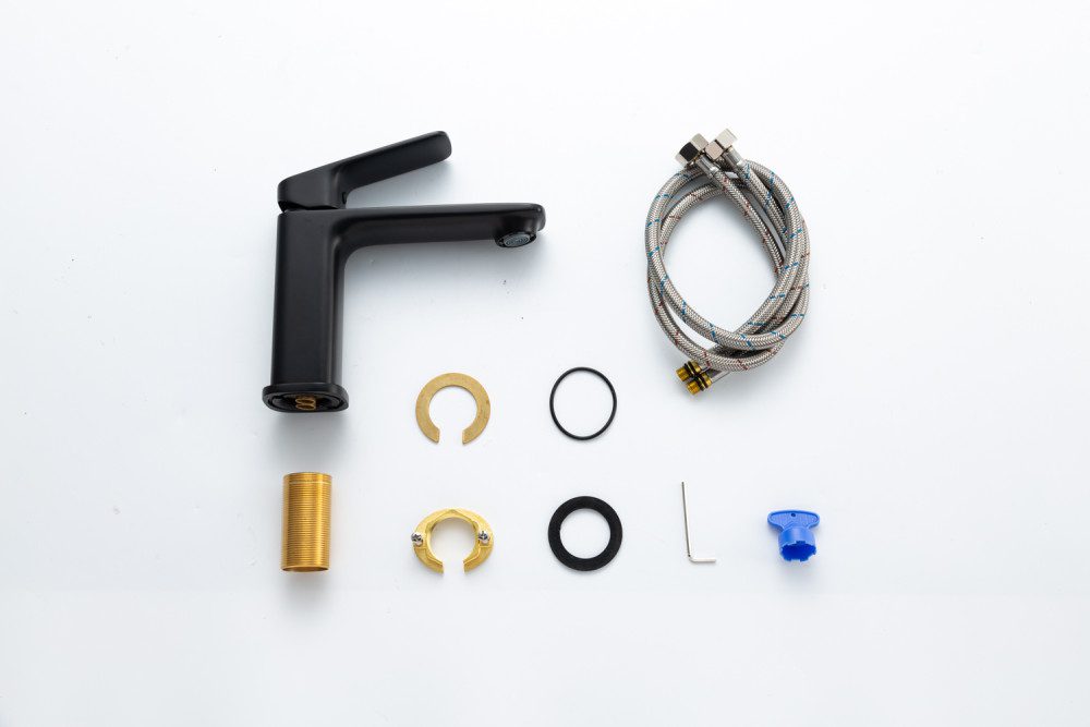 Смеситель для умывальника Gappo G1028-6, чёрный — изображение 6