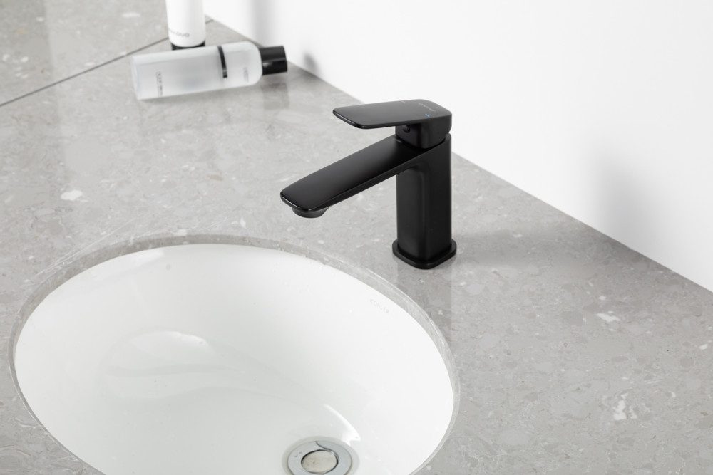 Смеситель для умывальника Gappo G1028-6, чёрный — изображение 3